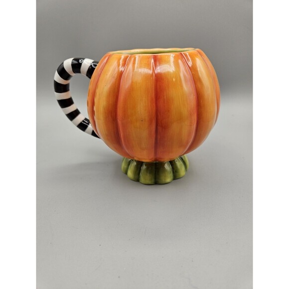 Department 56 Googley Eye Pumpkin Mug Big Bug Eye Creeper Halloween - Picture 3 of 7